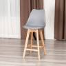 Стул барный TULIP BAR (mod. C1014H-1) / 1 шт. в упаковке пластик/дерево, 42 х 47,5 х 104 см, Grey (серый) 92717 / натуральный Grey (серый) 92717 / натуральный пластик/дерево