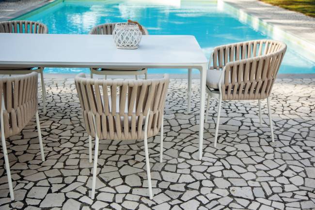 Кресло плетеное с подушкой Soho белый, конопляный 600х580х780 мм