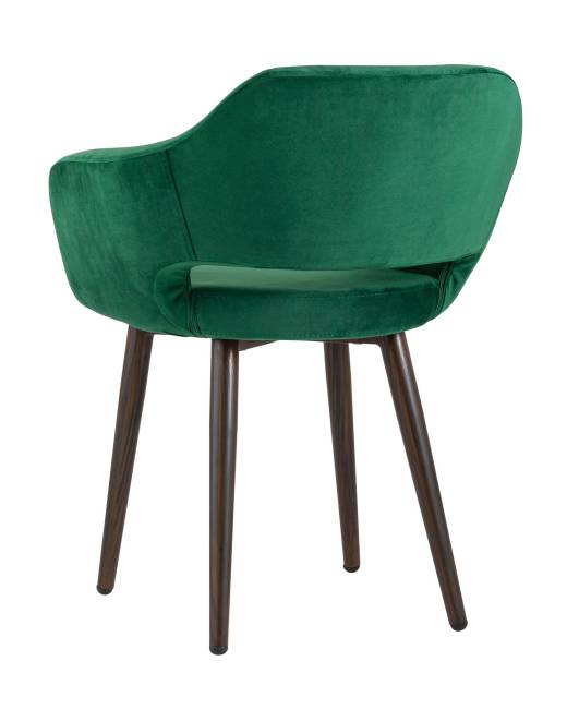Стул с подлокотниками Саймон велюр темно-зеленый