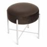 Банкетка AMBER металл, ткань, 41*41*40 см, темно-коричневый/белый