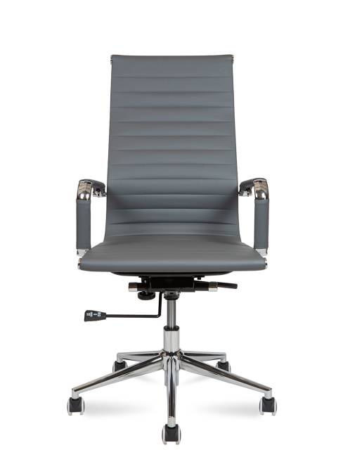 Кресло офисное / Техно / серая экокожа / хром Кресло офисное / Техно / серая экокожа / хром