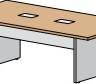 СФ-531102 / Стол для переговоров на 8 человек / Столешница: дуб Чарльстон / Опоры, царги, полка между царгами: Бетон Чикаго