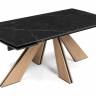 Керамический стол Шаннон 180(240)х90х79 черный мрамор / дуб монтана