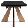 Керамический стол Шаннон 180(240)х90х79 черный мрамор / дуб монтана
