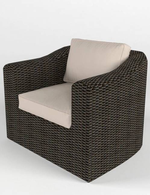 Кресло "Малага", из искусственного ротанга, коричневый с черным, белый