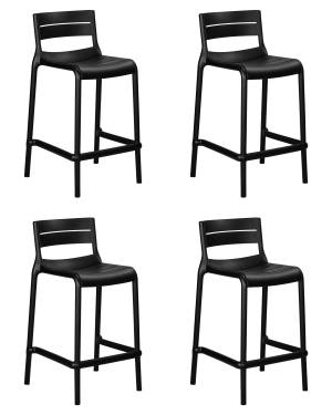 Набор 4 шт Стул полубарный DOBRIN NESSA, черный (B-03)