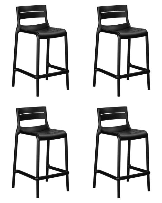 Набор 4 шт Стул полубарный DOBRIN NESSA, черный (B-03)