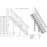 Модульная лестница Стандарт - Классик (прямой марш) 2475-2585, 225, Серый