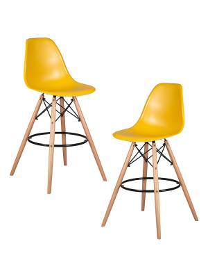 Набор 2 шт Стул барный DOBRIN DSW BAR, ножки светлый бук, цвет горчичный (Y-03)