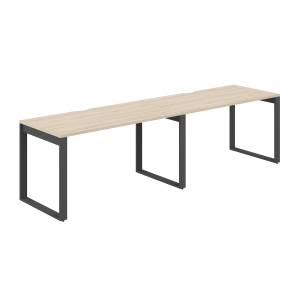 AG.175.AR.V.72.AN / Рабочая станция s-b-s 2800х700х750 / профиль О-образный: 70х20 антрацит; столешница с вырезом; столешница: акация равелло