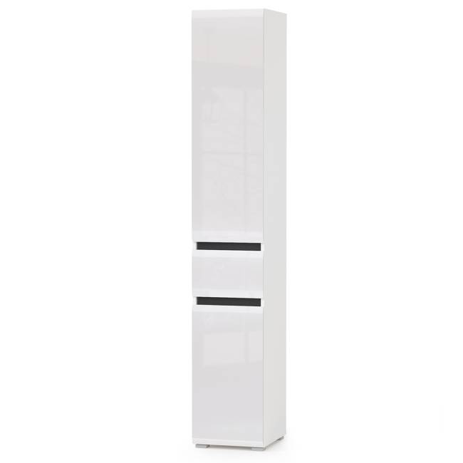 Гостиная Сидней комплектация № 15 цвет белый/чёрный/фасады МДФ белый глянец