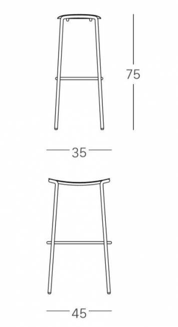 Табурет металлический барный Trick антрацит 350х350х750 мм