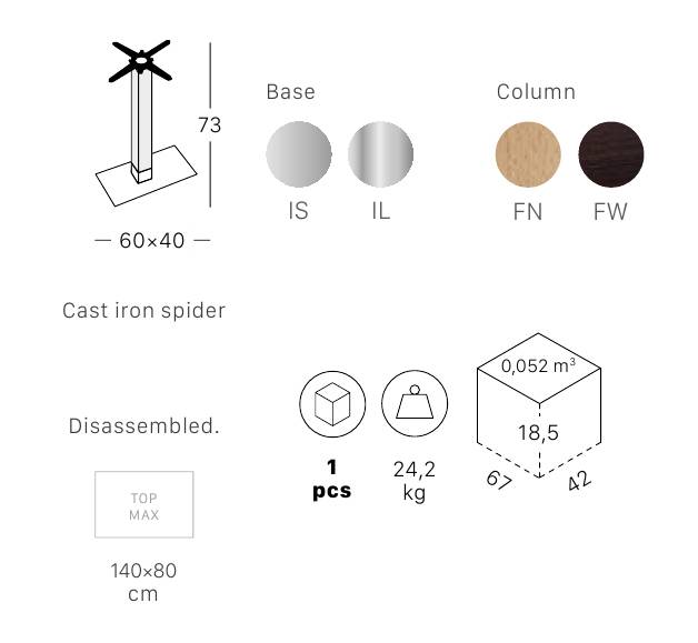 Подстолье деревянное Natural Tiffany венге 600х400х730 мм