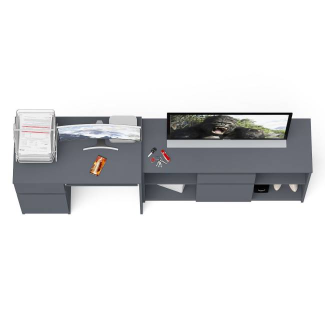 Стол компьютерный МС-1 левый с тумбой 1204 Мори цвет графит