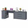 Тумба-комод ящики по середине и дверки по бокам Мори МК1200.3 и стол компьютерный МС-16 левый цвет графит