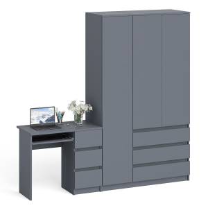 Стол компьютерный МС-6 правый и шкаф-комод с дверкой МШ-1200-1 Мори цвет графит