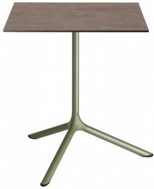 Стол ламинированный обеденный Tripe Maxi оливковый, кортен 700х700х740 мм