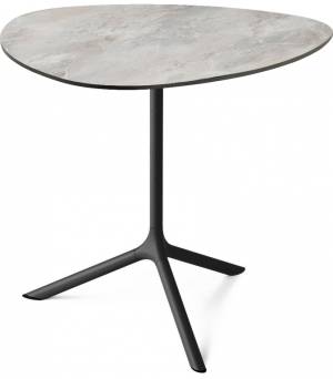 Стол ламинированный обеденный Tripe Maxi черный, каменный 830х830х740 мм