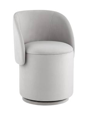 Пуф-трансформер Таунсвилл вращающийся с ящиком велюр светло-серый