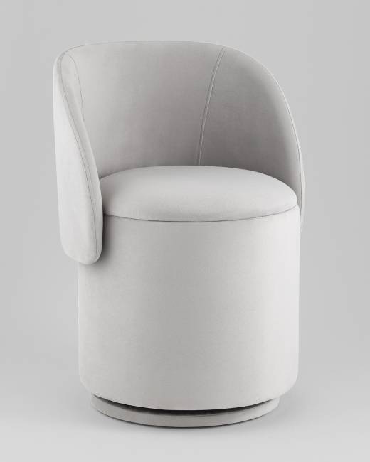 Пуф-трансформер Таунсвилл вращающийся с ящиком велюр светло-серый