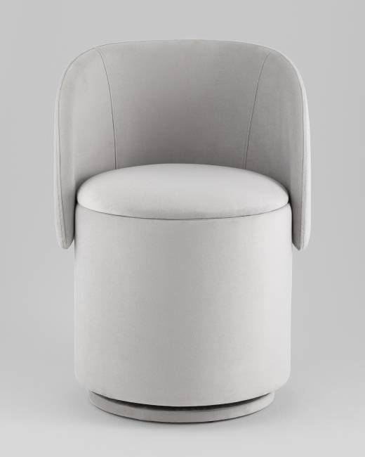 Пуф-трансформер Таунсвилл вращающийся с ящиком велюр светло-серый