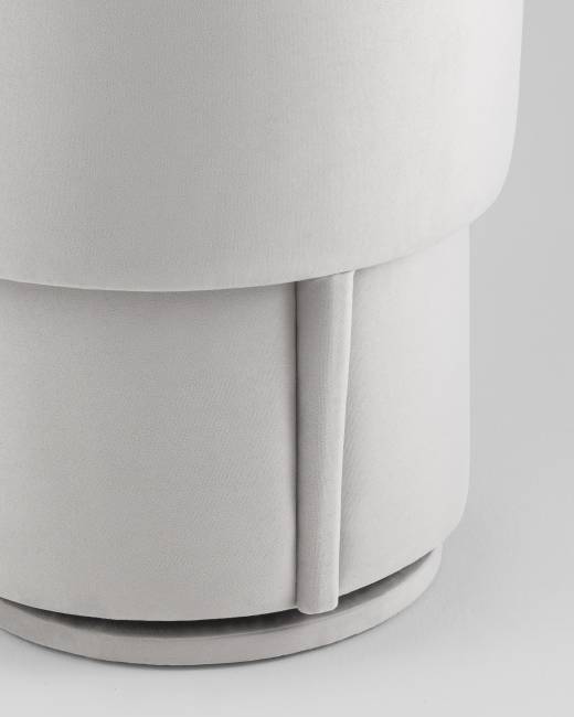 Пуф-трансформер Таунсвилл вращающийся с ящиком велюр светло-серый