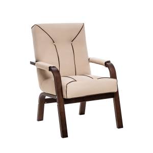 Кресло Leset Модена Люкс Орех текстура V18 бежевый, кант V23 молочный шоколад