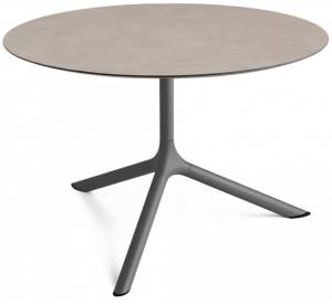 Столик ламинированный кофейный Tripe Maxi антрацит, тортора шпатель Ø800х510 мм