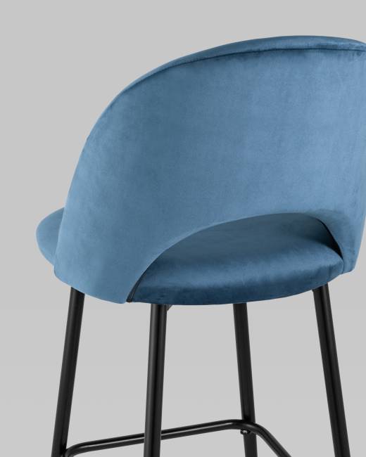 Стул барный Меган SN велюр пыльно-синий