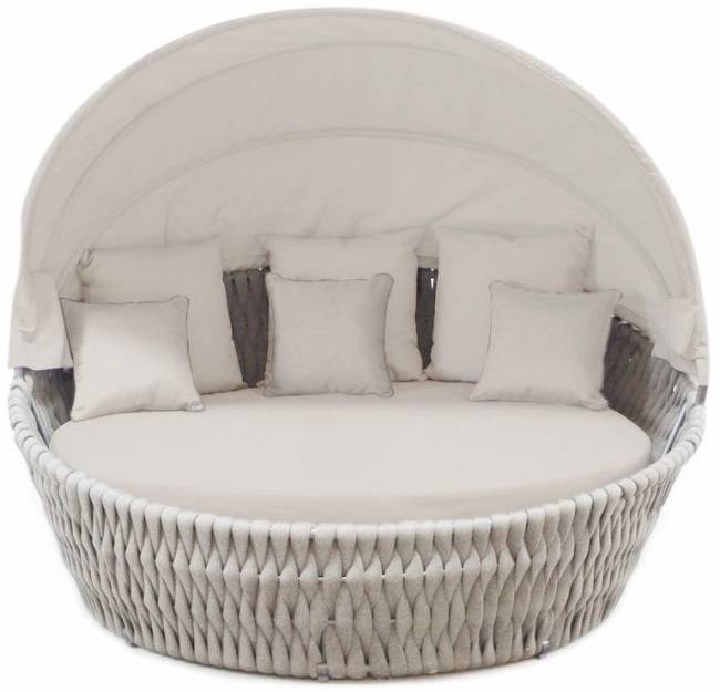 Лаунж-диван плетеный Samui тортора, бежевый 1700х1800х800 мм