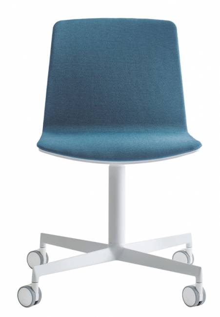 Стул офисный на колесах Noa белый, синий 490х520х795 мм Стул офисный на колесах Noa белый, синий 490х520х795 мм