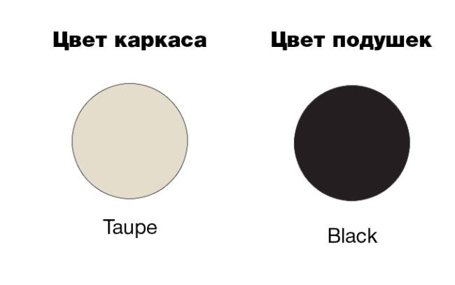 Диван пластиковый трехместный с подушками Mykonos XL бежевый, черный 2000х720х750 мм
