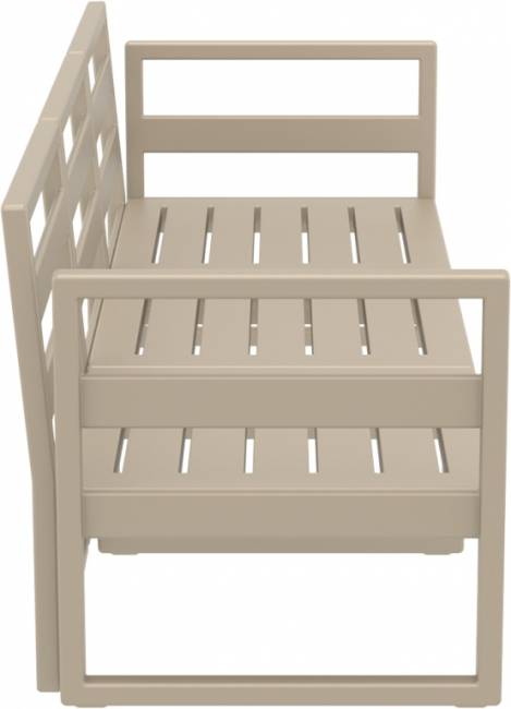 Диван пластиковый трехместный с подушками Mykonos XL бежевый, черный 2000х720х750 мм