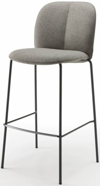 Стул барный с обивкой Mentha Pop антрацит, светло-серый 480х550х1110 мм Стул барный с обивкой Mentha Pop антрацит, светло-серый 480х550х1110 мм