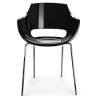 Кресло пластиковое Opal-ML хромированный, черный 600х600х810 мм