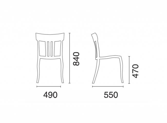 Стул пластиковый Trio-S тортора 490х550х840 мм