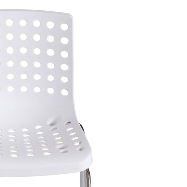 Стул SKALBERG (mod. C-084-A) / 1 шт. в упаковке металл/пластик, 46 х 56 х 79 см, White (белый) / Chrome (хром) белый металл/пластик