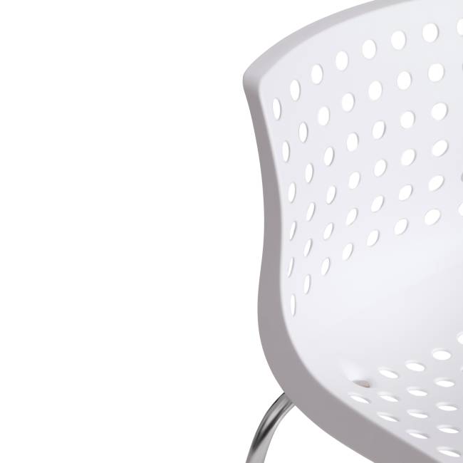 Стул SKALBERG (mod. C-084-A) / 1 шт. в упаковке металл/пластик, 46 х 56 х 79 см, White (белый) / Chrome (хром) белый металл/пластик