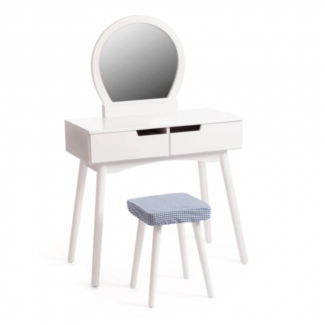 Туалетный столик с зеркалом и табуретом Secret De Maison FABRON (mod. TT-DT033), белый