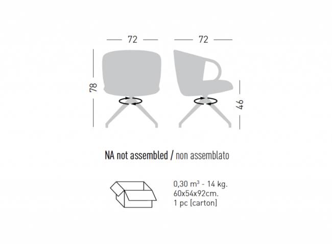 Кресло с обивкой Cucaracha Slim U 720х720х780 мм