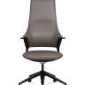Кресло офисное / Хан / Han / серая кожа / черная алюминиевая база