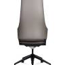 Кресло офисное / Хан / Han / серая кожа / черная алюминиевая база