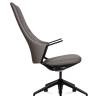 Кресло офисное / Хан / Han / серая кожа / черная алюминиевая база