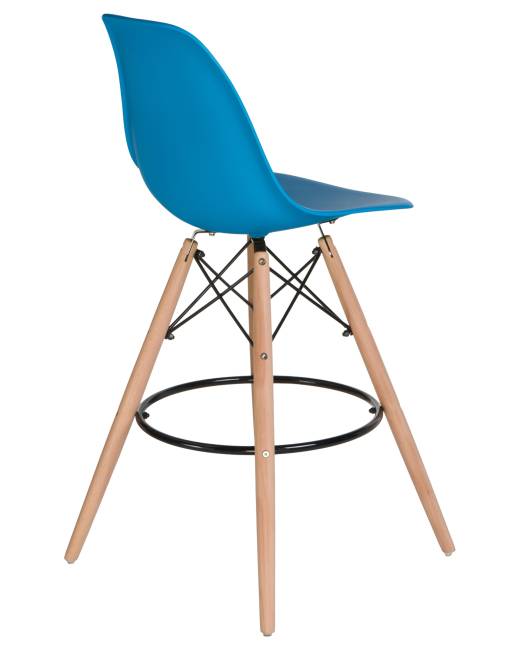 Стул барный LMZL-PP623G, ножки светлый бук, цвет сиденья голубой