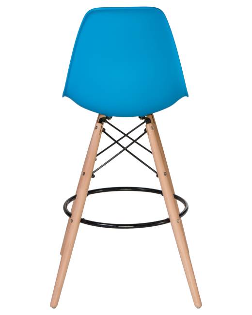 Стул барный LMZL-PP623G, ножки светлый бук, цвет сиденья голубой
