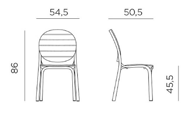 Стул пластиковый Erica белый, тортора 545х505х860 мм