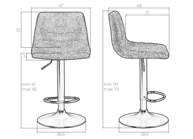 Набор 2 шт Стул барный DOBRIN TRAVIS, какао (VIVALDI43)