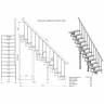 Модульная лестница Стандарт - Классик (прямой марш) 2700-2820, 225, Серый
