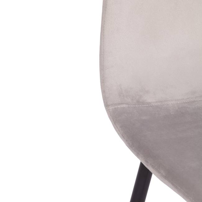 Стул Breeze/Бриз (мод. 4724)/2 шт. в упаковке велюр/металл, 44х53х87см, светло-серый (HLR14)/черный (Комплект из 2 шт.) светло-серый вельвет/металл