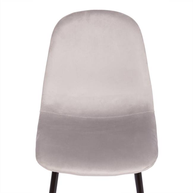 Стул Breeze/Бриз (мод. 4724)/2 шт. в упаковке велюр/металл, 44х53х87см, светло-серый (HLR14)/черный (Комплект из 2 шт.) светло-серый вельвет/металл